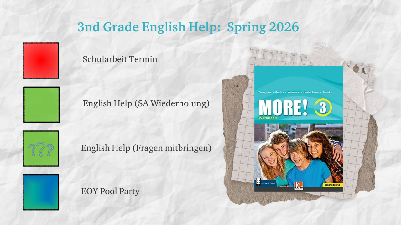 Key to 3rd Grade EH Calendar 2026 Spring